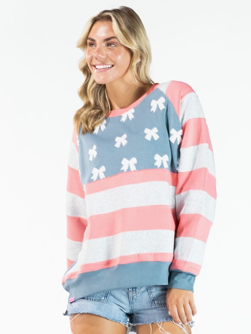 Simply Southern USA Patch Crew Adult Longsleeve Sweatshirt 0126-CRW-PATCH-USA