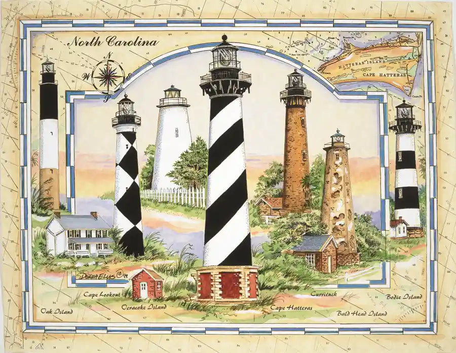 "Coastal Lights of North Carolina" 1000 Piece Jigsaw Puzzle by Heritage 11003