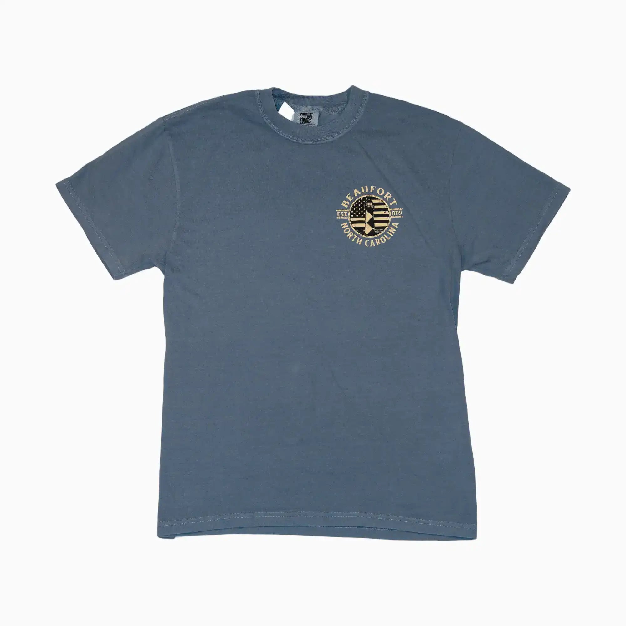 Beaufort North Carolina Cape Lookout American Flag Adult T-Shirt