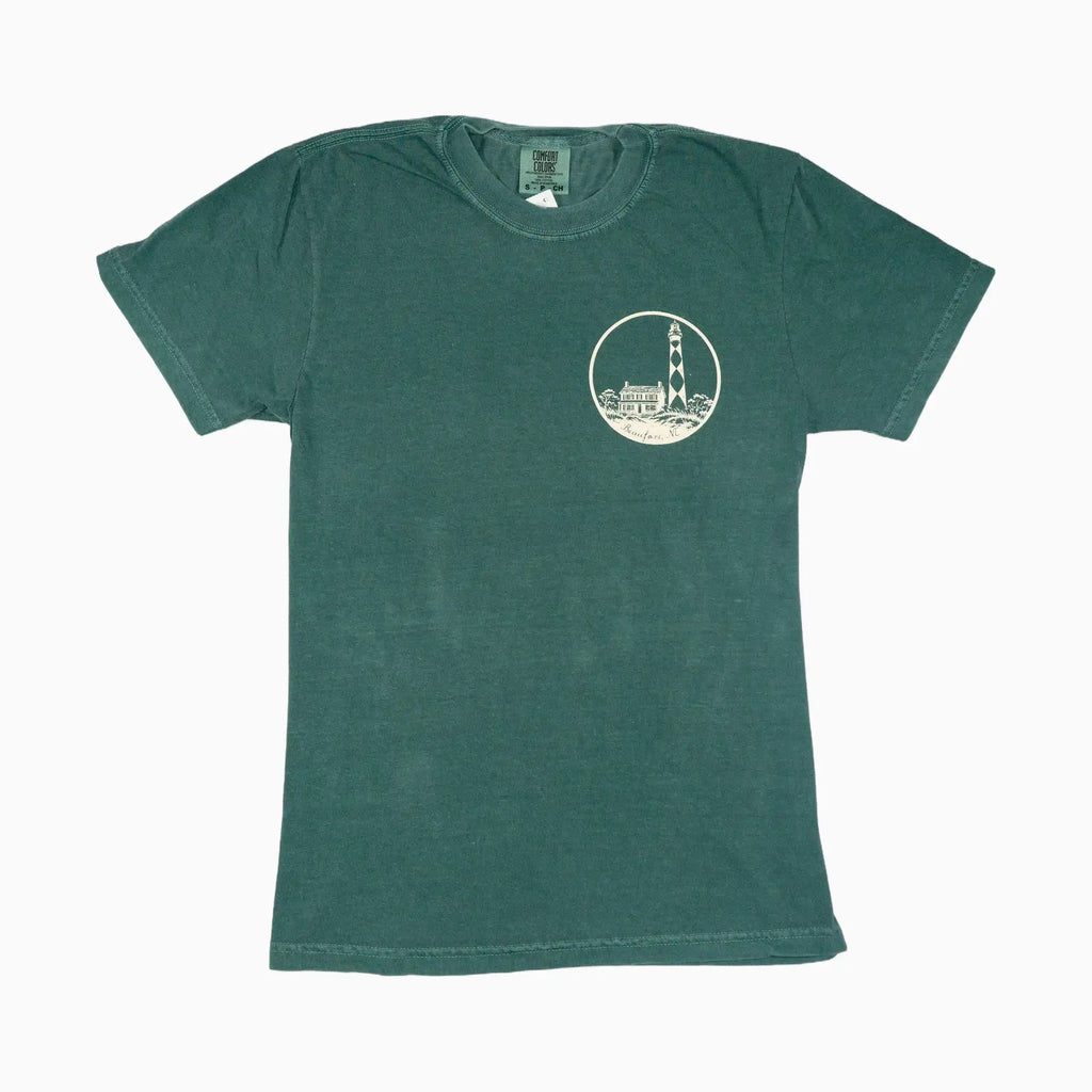 Beaufort, NC Cape Lookout Lighthouse Nordic Knit Medallion Crew T-Shirt