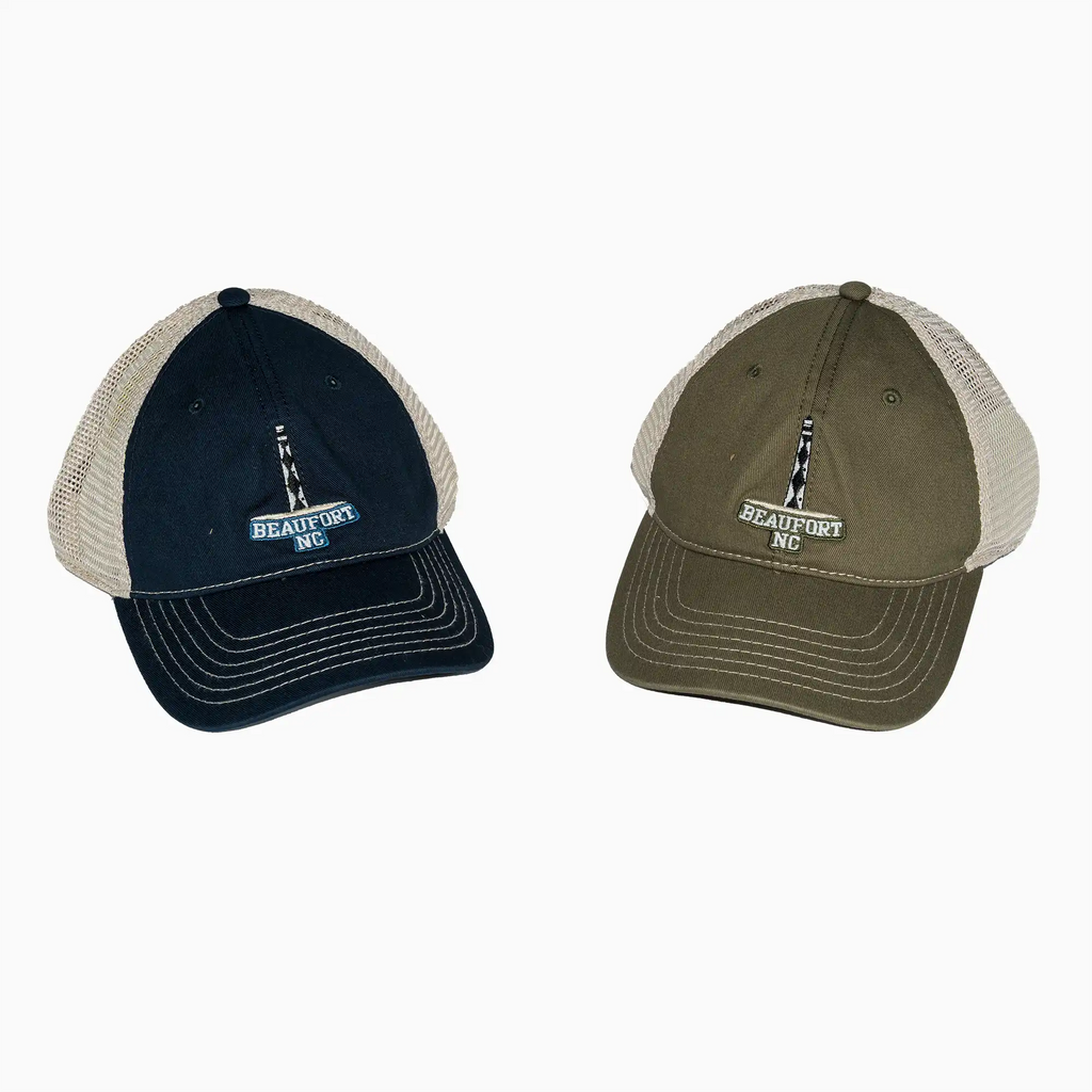 Beaufort, NC Cape Lookout Lighthouse Adult Trucker Hat