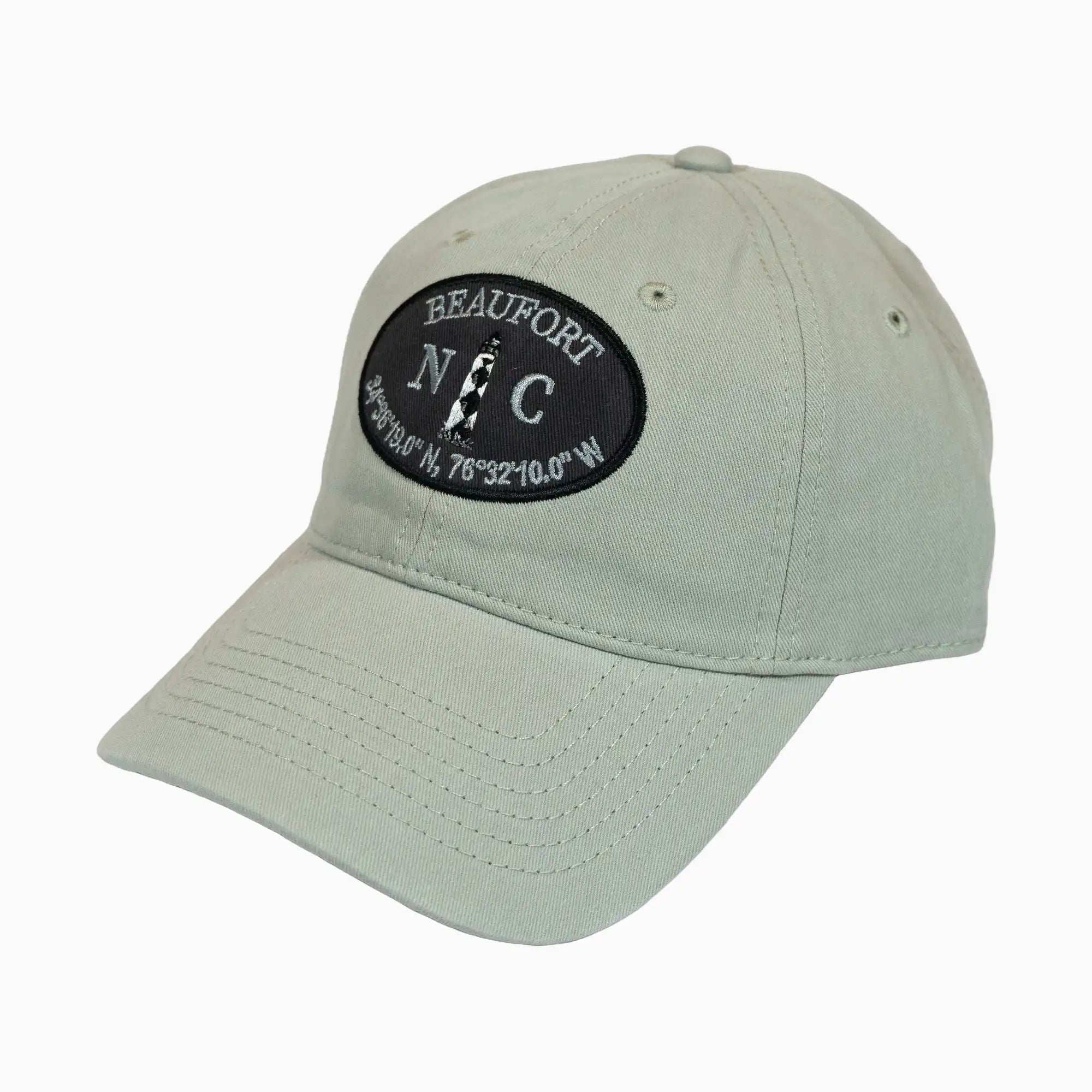 Cape Lookout Lighthouse Beaufort NC Coordinates Adult Full Bodied Twill Hat