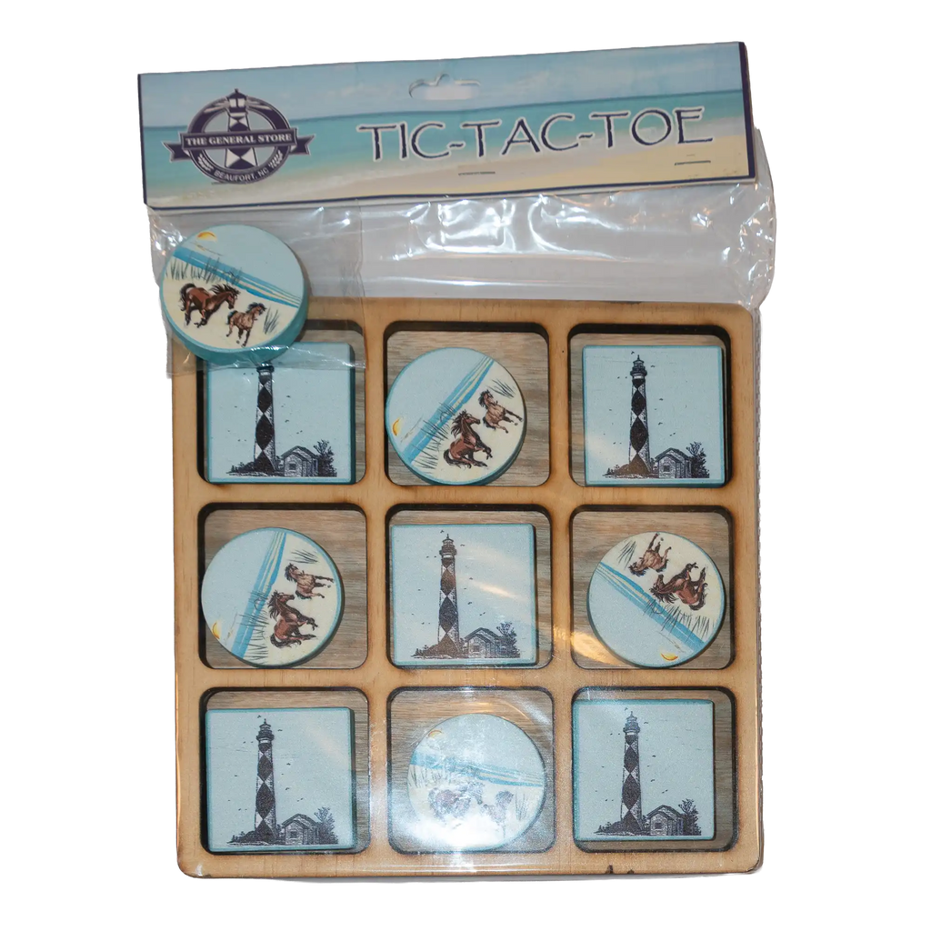 Cape Lookout Lighthouse and Wild Horses Tic-Tac-Toe Set