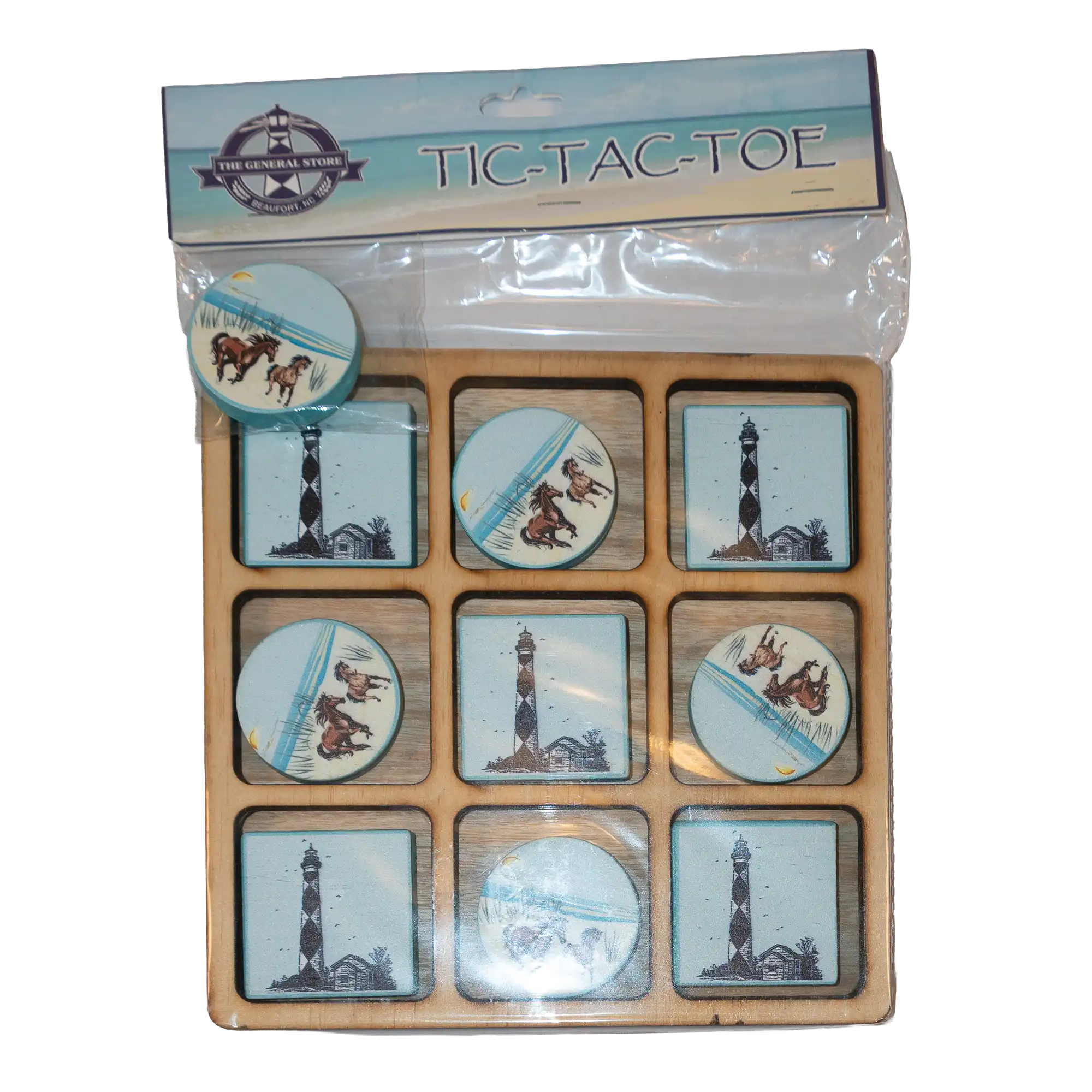 Cape Lookout Lighthouse and Wild Horses Tic-Tac-Toe Set