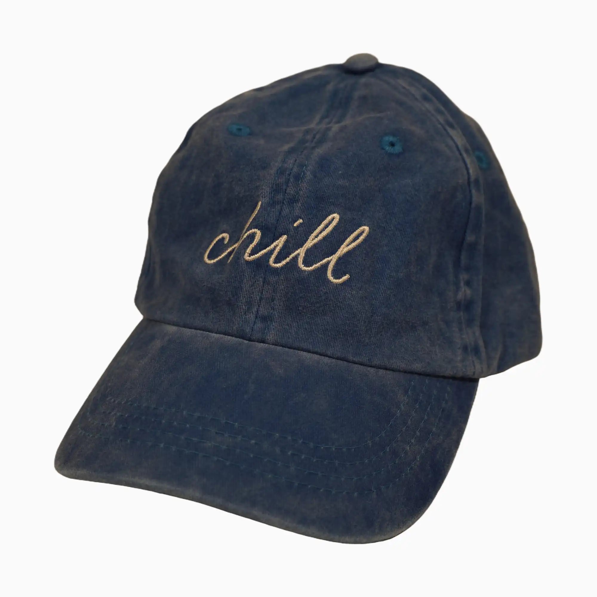 "Chill" Classic Twill Distressed Finish Adult Baseball Hat