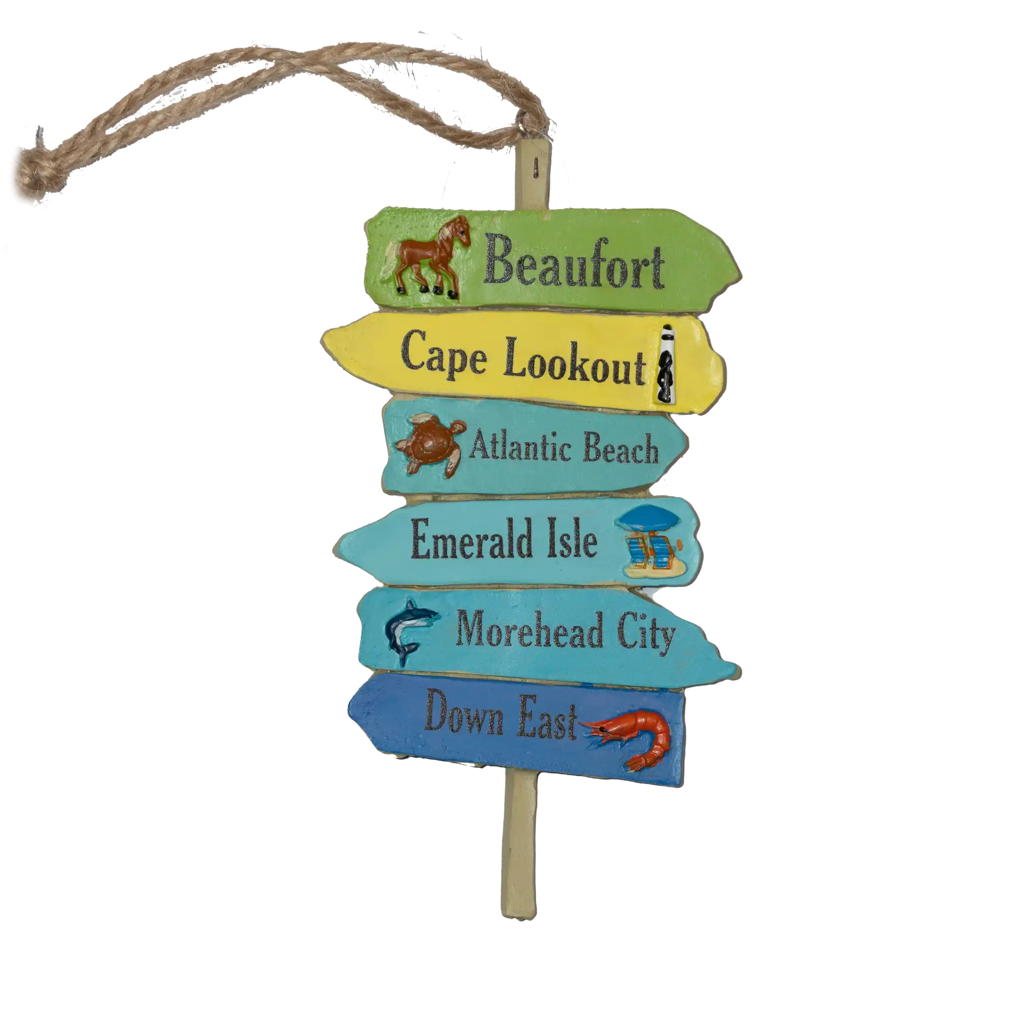 Crystal Coast Directional Sign Christmas Ornament