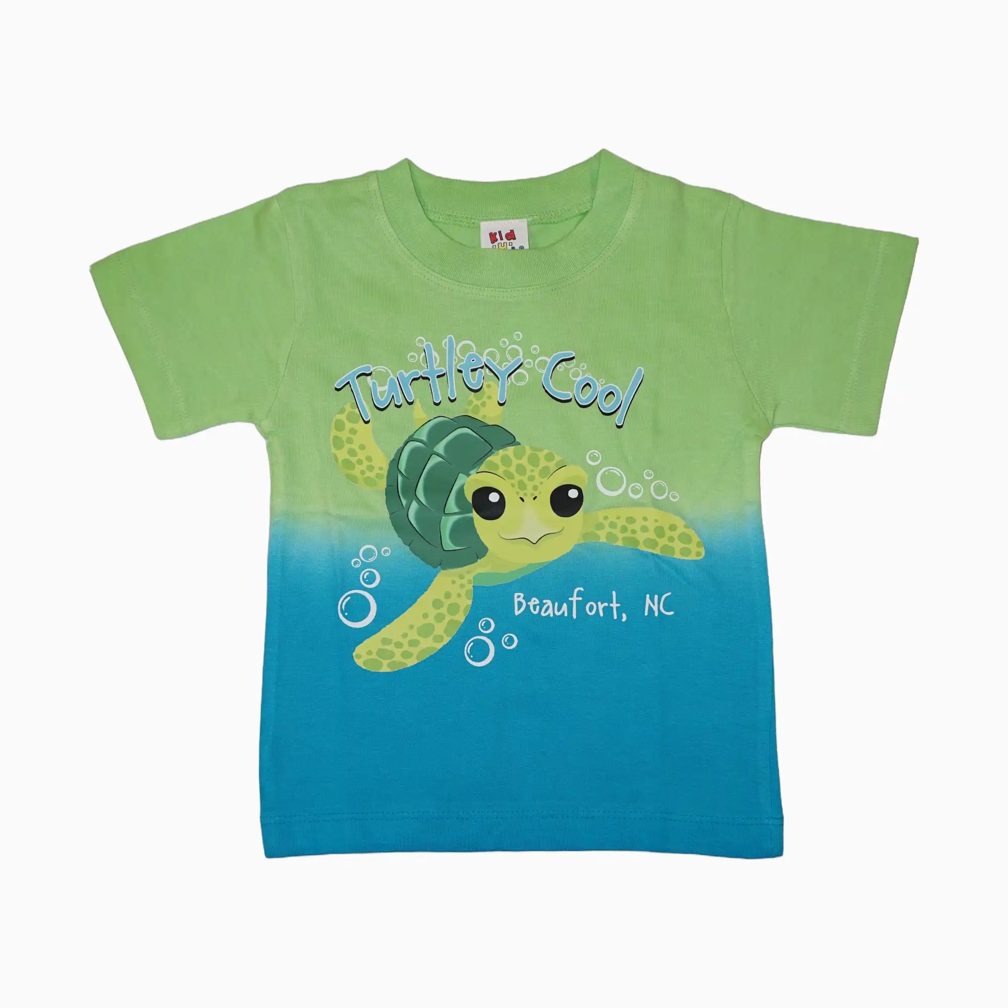 "Turtley Cool" Beaufort, NC Lime/Aqua Youth Tee