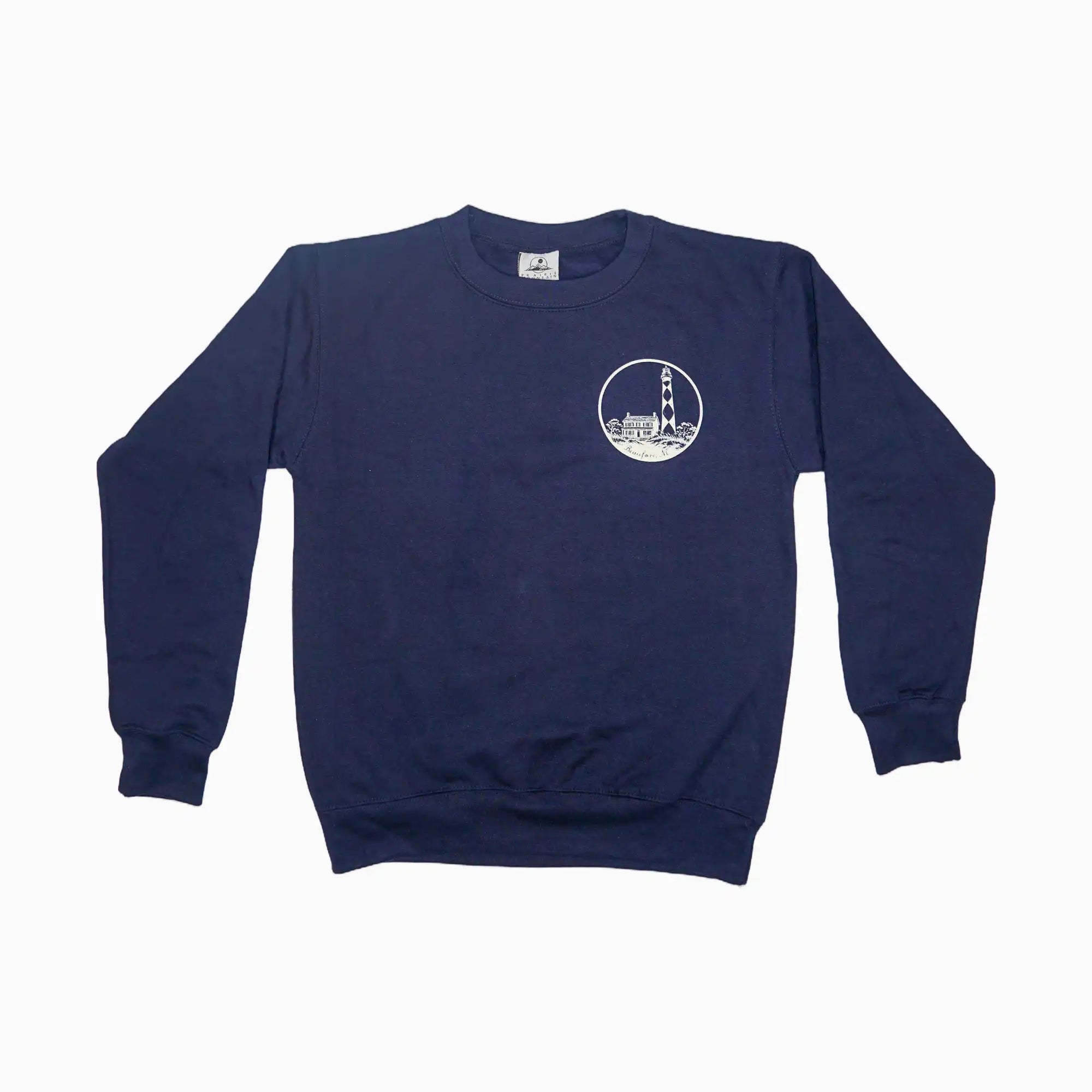 Beaufort, NC Cape Lookout Lighthouse Nordic Knit Medallion Crew Sweatshirt