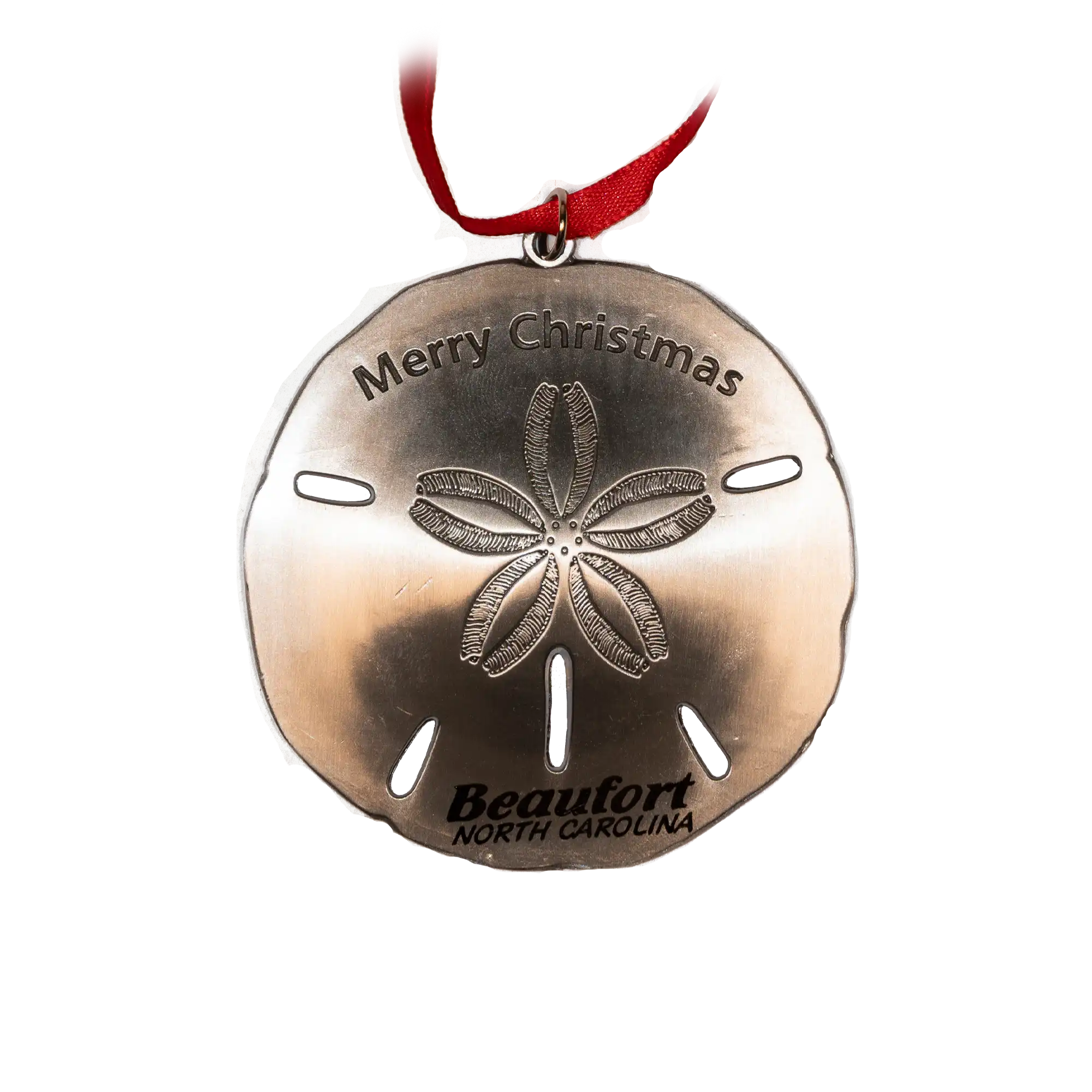 Metal Beaufort NC Sand Dollar Christmas Ornament