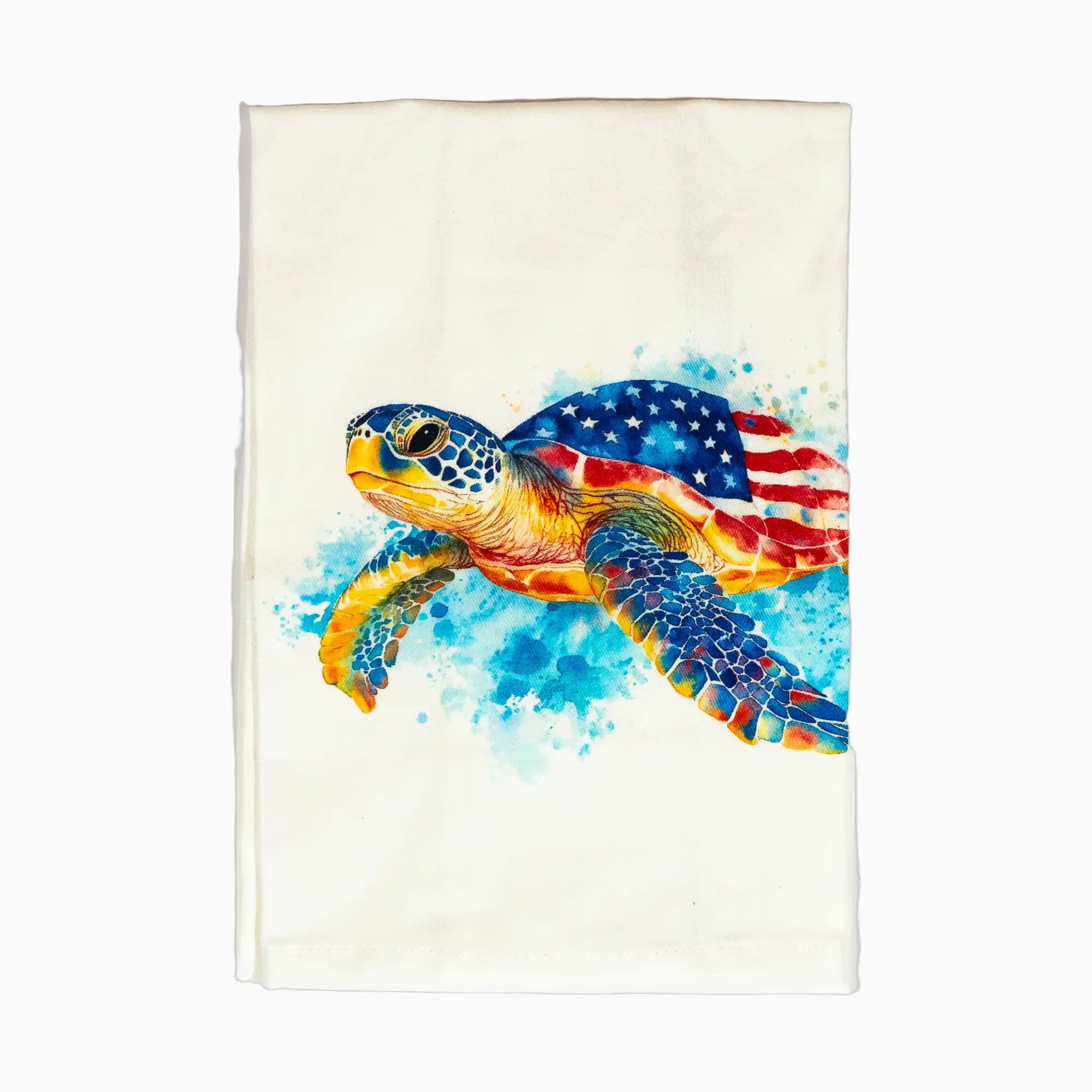 Patriotic American Flag Sea Turtle Tea Towel TT1A18