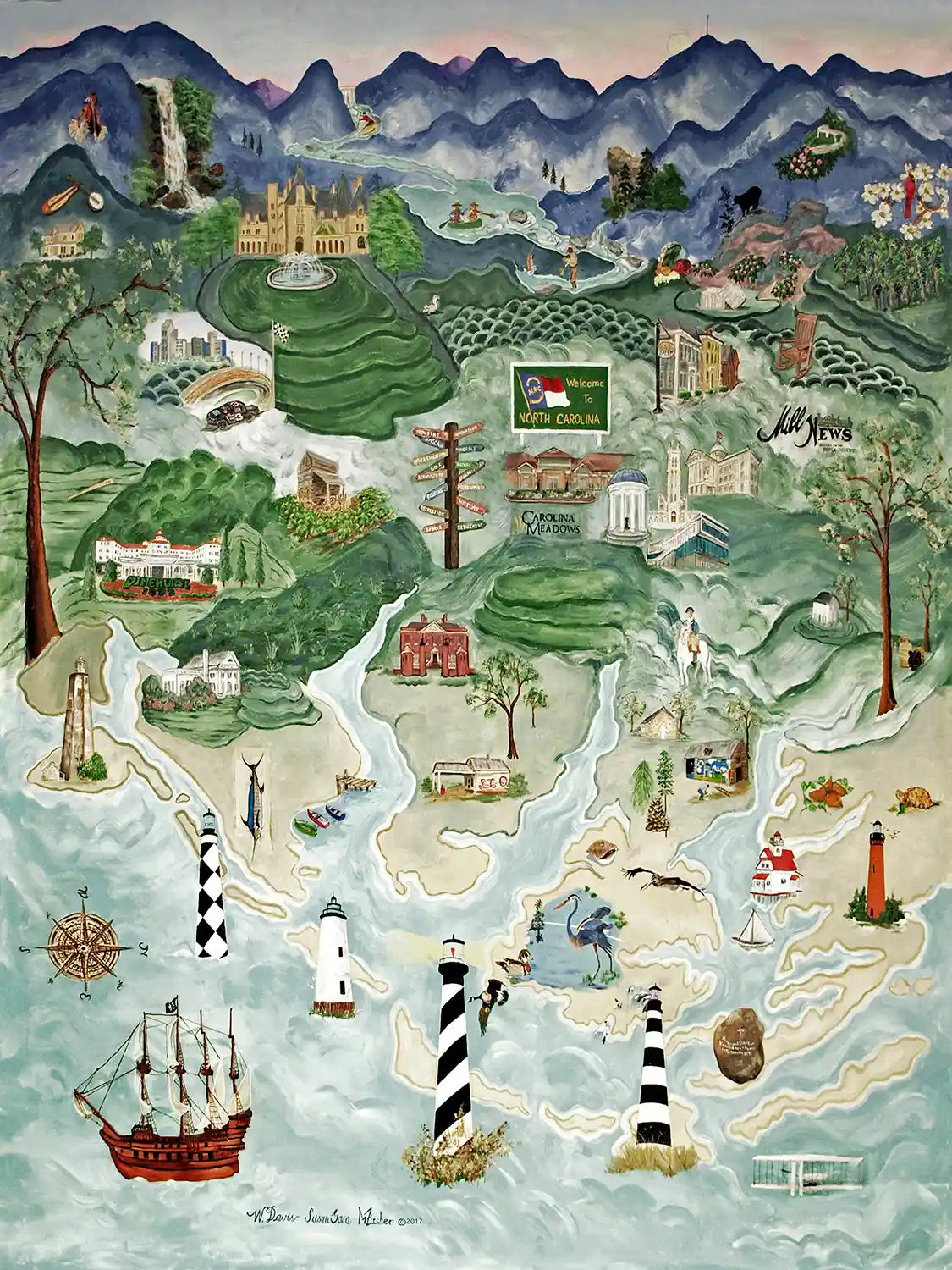 "All Things North Carolina" 550 Piece Jigsaw Puzzle by Heritage 60201